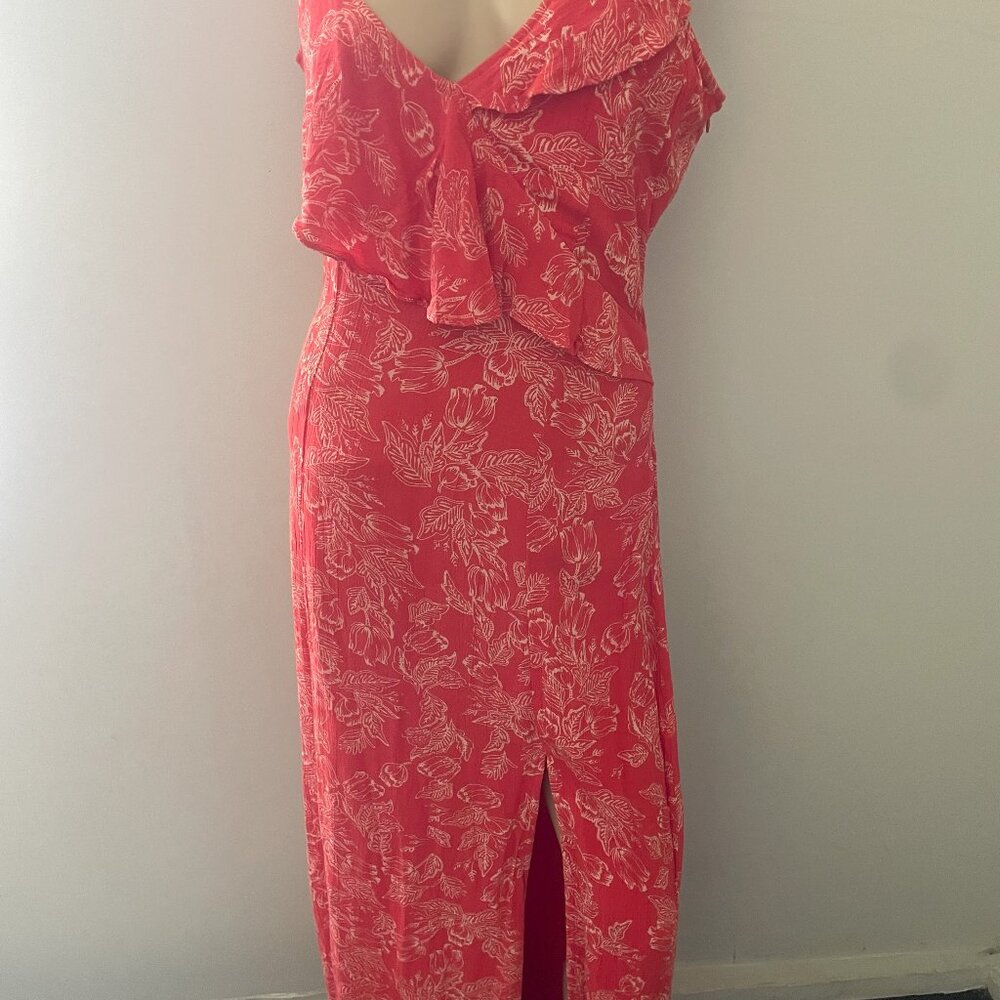 Society Amuse Midnight Flower Maxi Orange/Red print Dress Size M